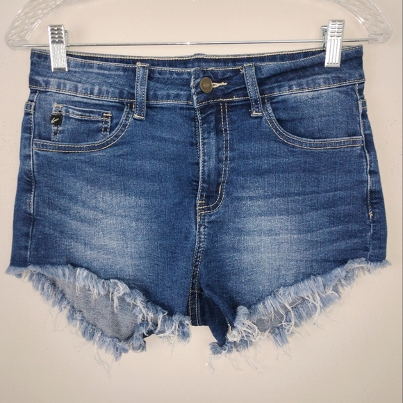 KanCan Natalie High Rise Fray Hem Cutoff Denim Shorts Sz. 7/27 - Picture 2 of 9